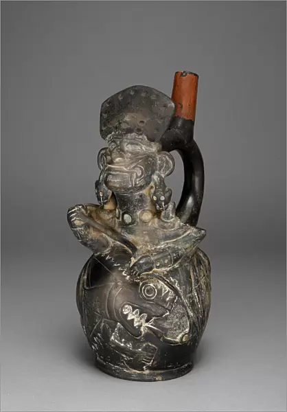 Vessel in the Form of a Figure, Possibly Ai-Apec, Fishing, 100 B. C.  /  A. D. 500