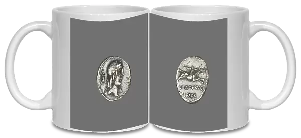 Denarius (Coin) Depicting the God Apollo, 90 BCE. Creator: Unknown