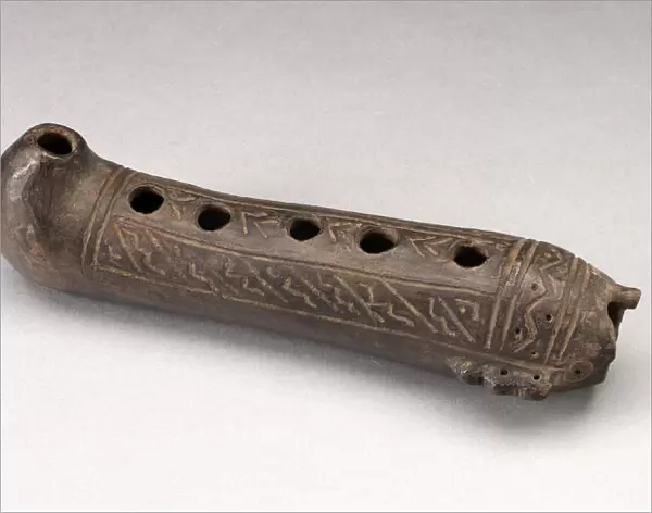 Flute Incised with Geometric Design, A. D. 1200  /  1450. Creator: Unknown
