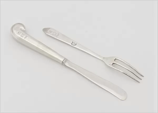 Knife and fork, 1722. Creator: Johannis Nys
