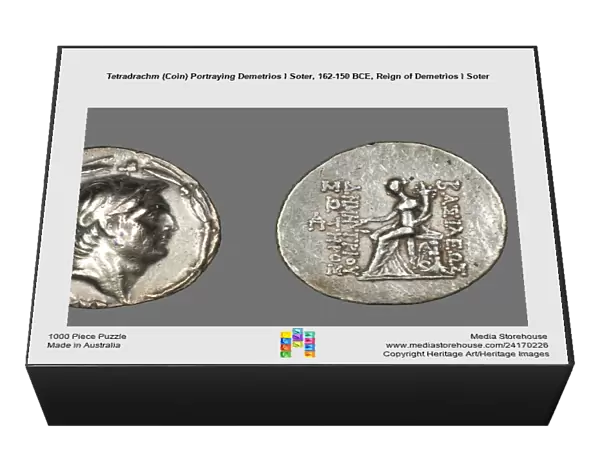 Tetradrachm (Coin) Portraying Demetrios I Soter, 162-150 BCE, Reign of Demetrios I Soter