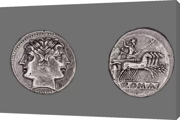 Didrachm (Coin) Depicting the Dioscuri (Castor and Pollux), 225-214 BCE