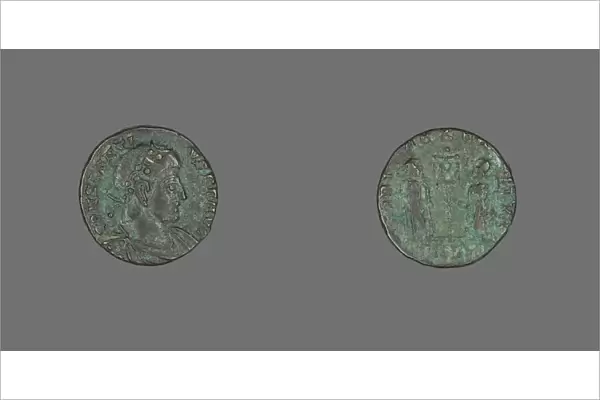 Coin Portraying Emperor Constantius II, after 340. Creator: Unknown
