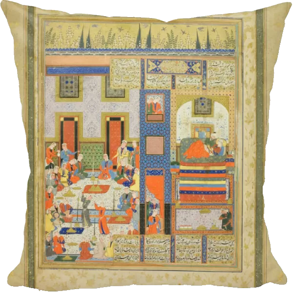 The Wedding Night of Anushirvan and the Khaqans Daughter (from a copy of Firdausi s