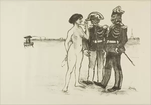 Truth and the Two Soldiers, 1891. Creator: Theophile Alexandre Steinlen