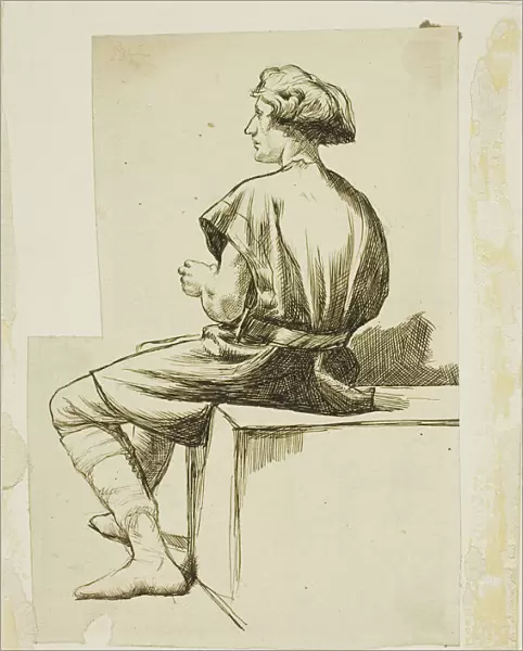 Seated Man in Tunic, 1860  /  69. Creator: Charles Samuel Keene
