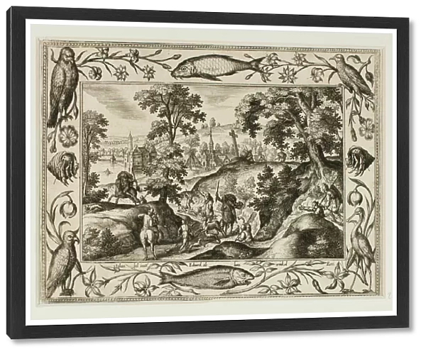 Deer Hunt, from Landscapes with Old and New Testament Scenes and Hunting Scenes, 1584