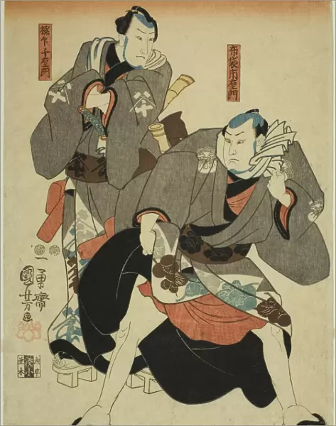 Actors as Hotei Ichiemon and Gokuin Chiemon, c. 1847  /  52. Creator: Utagawa Kuniyoshi