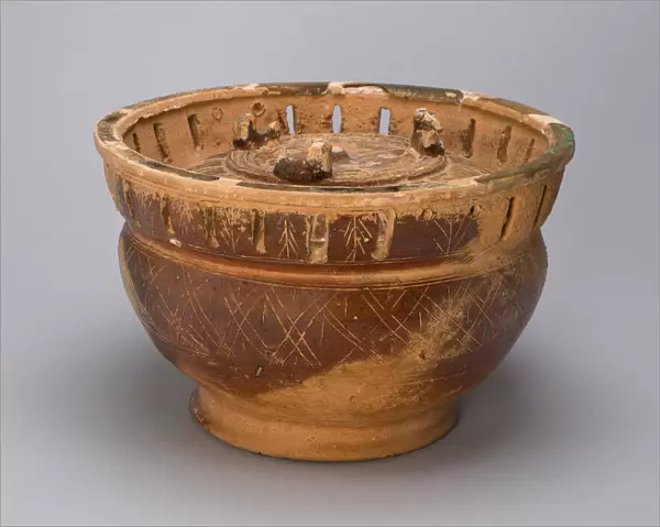 Bowl-Shaped Vessel with Cover (Gui) and Pierced Collar, Eastern Han dynasty, 1st century