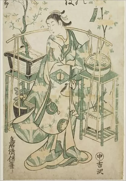 The Actor Onoe Kikugoro I, right sheet of 'Flower Vendor Triptych
