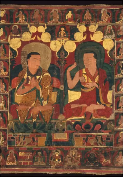 Painted Banner (Thangka) of Lineage Painting of Two Lamas in Debate, c. 1500