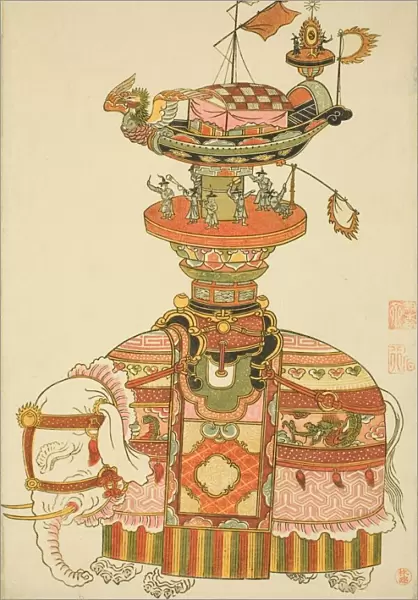 Mechanical Elephant with Festival Barge and Korean Musicians, c. 1765