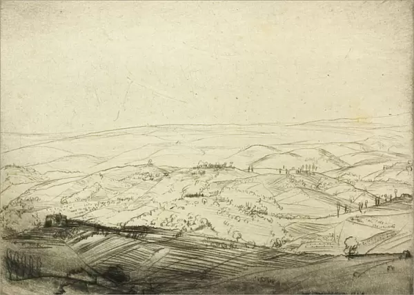 Sketch from the Walls of San Gimignano, 1909. Creator: Donald Shaw MacLaughlan
