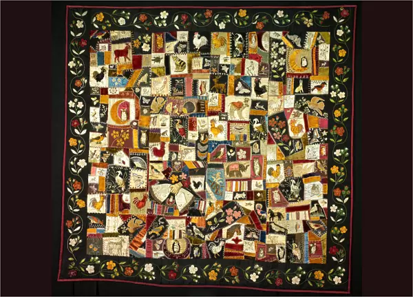 Crazy Quilt with Animals, New York, 1886. Creator: Florence Elizabeth Marvin