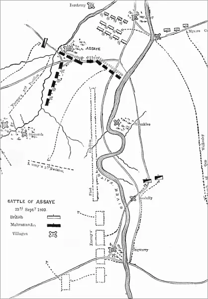 Plan of the Battle of Assaye, c1891. Creator: James Grant
