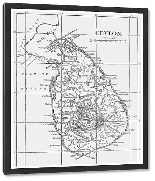 Map of Ceylon, c1891. Creator: James Grant