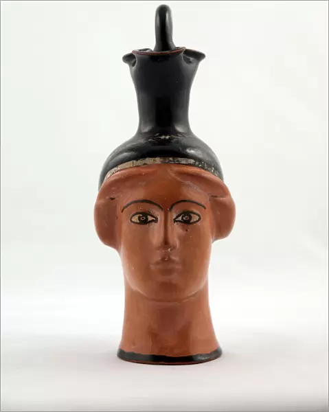 Oinochoe (Pitcher) in the Shape of a Female Head, about 450 BCE. Creator: Canessa Class