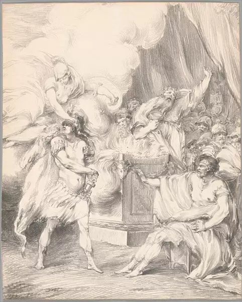 Achilles Restrained by Athena in Agamemnons Tent, from Iliad, Book I, 1765  /  66. Creator: Johan Tobias Sergel