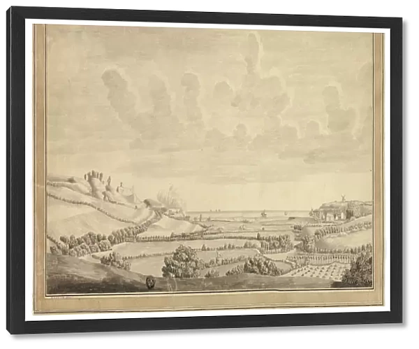 View of Farm Land Near the Sea, c. 1770. Creators: Unknown, M. Venner