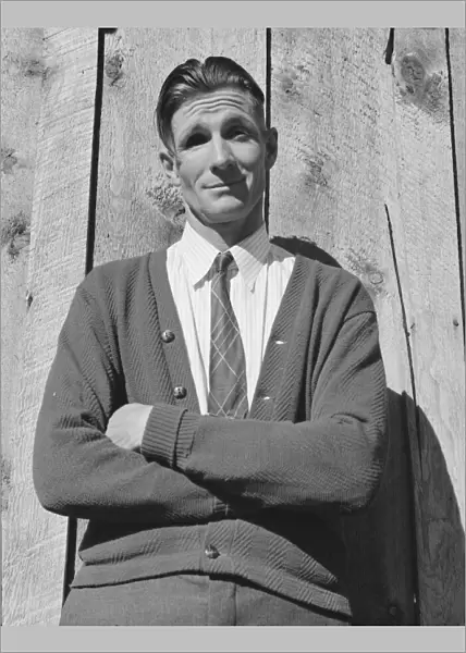 Charlie Carlock, aged thirty-six, the spokesman for the group... Gem County, Idaho, 1939. Creator: Dorothea Lange