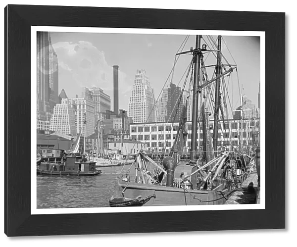 The New England fishing boat, the Catherine C, docked at the Fulton fish market, New York, 1943. Creator: Gordon Parks
