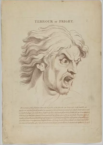 Terror or Fright (from Heads Representing the Various Passions of the Soul; as they are E... 1765. Creator: Anon)