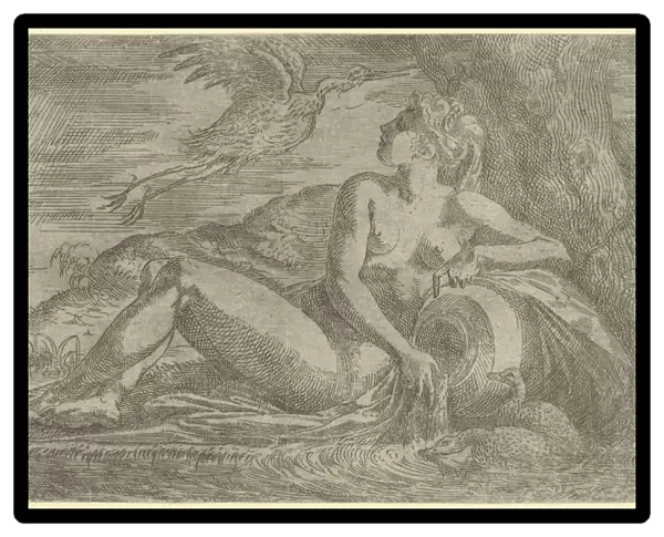 Nymph Watching a Heron Flying Away, ca. 1542-45. Creator: Leon Davent