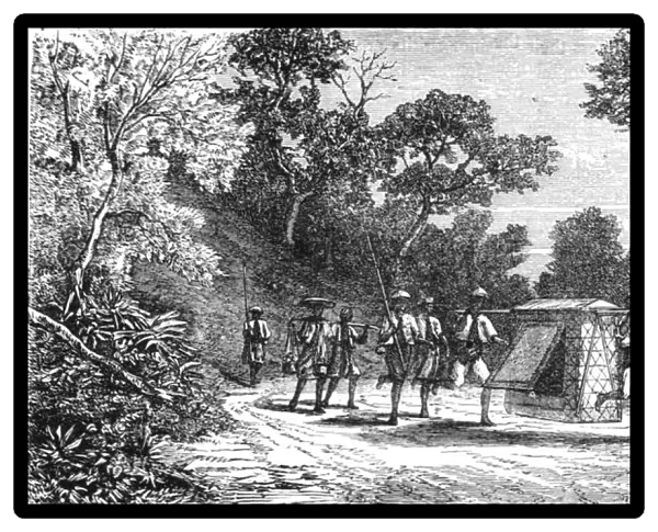 Inland Travelling; A Visit to Borneo, 1875. Creator: A. M. Cameron