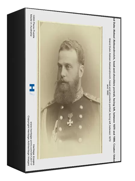 Grand Duke Aleksei Aleksandrovich, head-and-shoulders portrait, facing left, between 1870 and 1880. Creator: Unknown