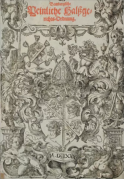 Frontispiece of Bamberger Highcourt, 1580. Creator: Unknown