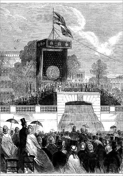 Portion of the State Ceremonial on the Upper Terrace of the Horticultural Society's Gardens, 1862. Creator: Unknown
