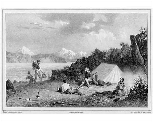 View of the entrance to Avacha Bay, taken from Starichkov Island, 19th century. Creators: Friedrich Heinrich Kittlitz, Jules David