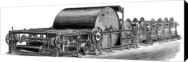 The International Exhibition - cotton manufacture: Harrison's sizing-machine, 1862. Creator: Unknown