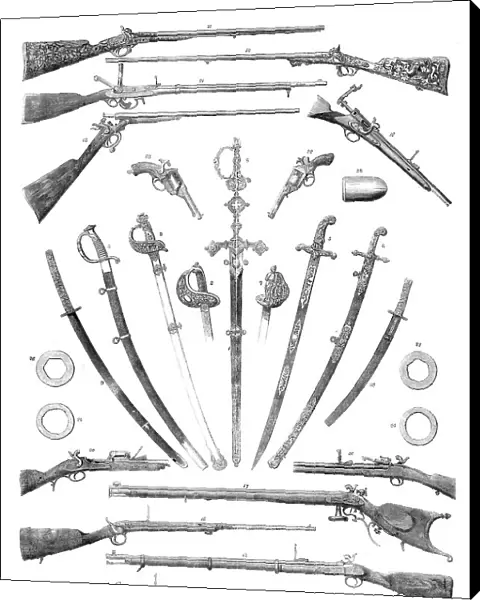 Small arms in the International Exhibition, 1862. Creator: Unknown