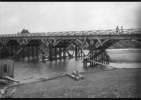 View of Tiazhin Bridge Spans, 1909. Creator: Dorozhno-Stroitel'nyi Otdel