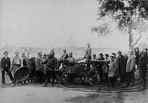 Squad of the Irkutsk Voluntary Fire Society, 1894. Creator: R Prorokov