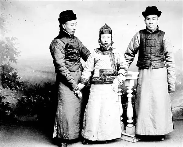 Two men and a woman of Asian appearance, 1880. Creator: Nikolai Nikolaevich Petrov