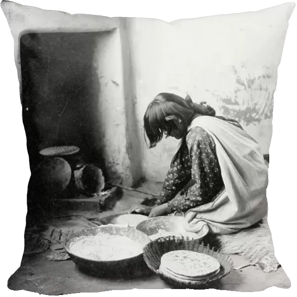 Zuni bread maker, c1903. Creator: Edward Sheriff Curtis
