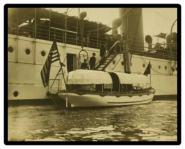 Embarking on the 'Mayflower', 1905. Creator: Unknown. Embarking on the 'Mayflower', 1905. Creator: Unknown