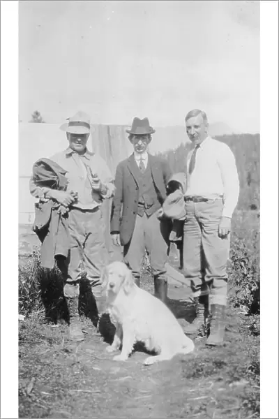 Left to right: Mr. Herron, Frank G. Carpenter and Duncan Stuart, between c1900 and 1916. Creator: Unknown