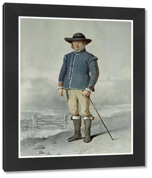 Man dressed in costume from Ingelstad, Småland, 1795-1857. Creator: Otto Wallgren