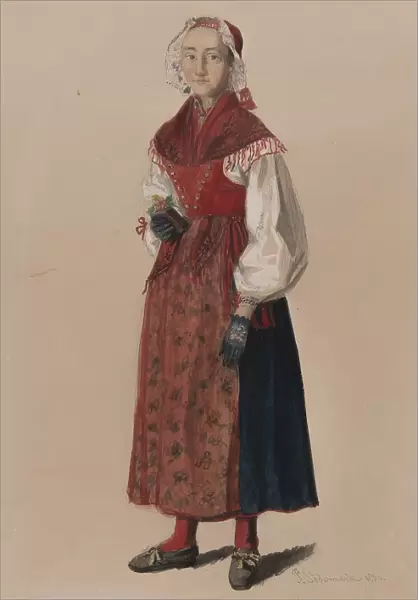 Woman in costume, 1840-1889. Creator: Per Sodermark