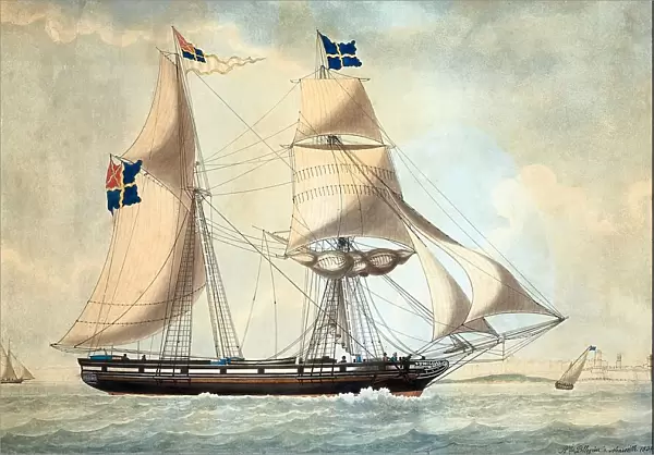 Schooner Thilda, 1830. Creator: Joseph Honore Maxim Pellegrin