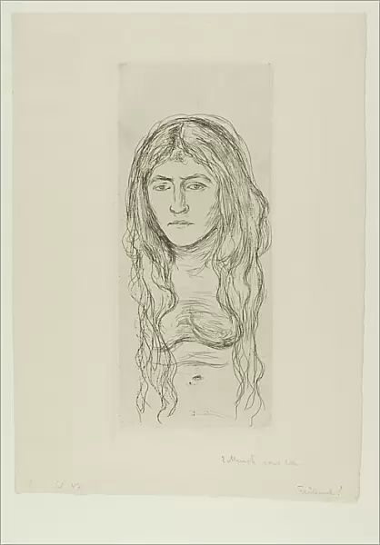 Woman with Long Hair, 1896. Creator: Edvard Munch