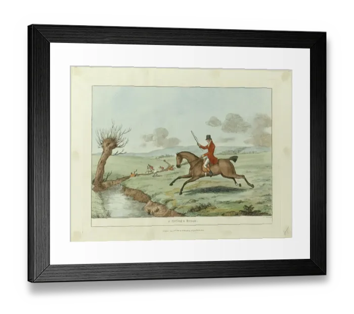 Framed Print : Robert Frankland Print - Facing a Brook, 1811 Framed Print : Robert Frankland Print - Facing a Brook, 1811