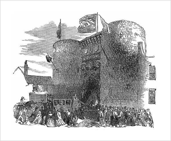 The Procession at the Old Gate, Rye, 1850. Creator: Unknown