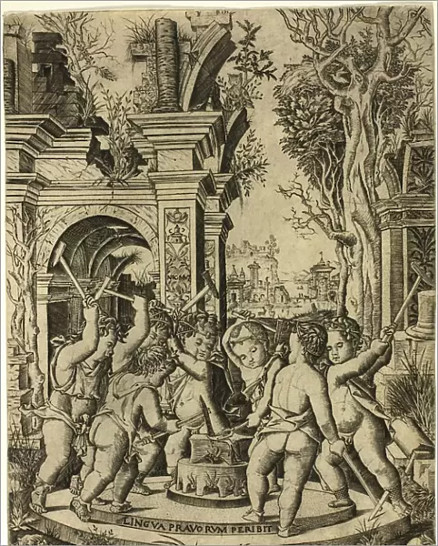 Fate of the Evil Tongue, c.1507. Creator: Nicoletto da Modena