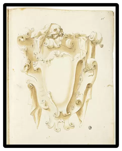 Design for Escutcheon, with Skulls, n.d. Creator: Unknown