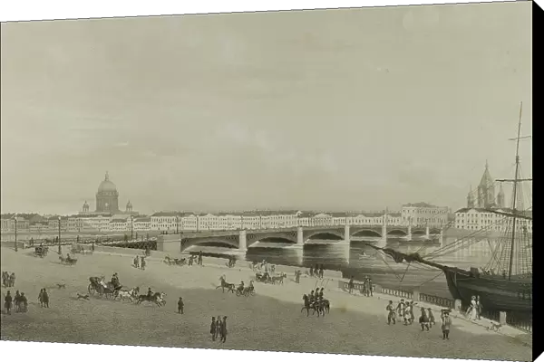 Annunciation Bridge in St. Petersburg, c. 1820. Creator: C. Schultz