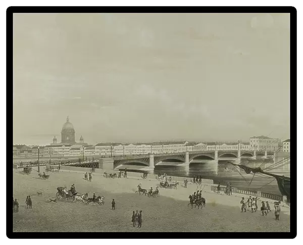 Annunciation Bridge in St. Petersburg, c. 1820. Creator: C. Schultz